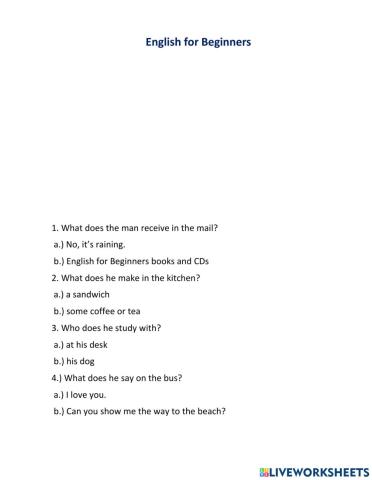 English for beginners