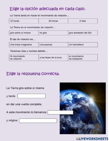 El movimiento de rotacion