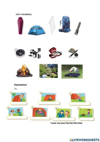 Camping vocabulary