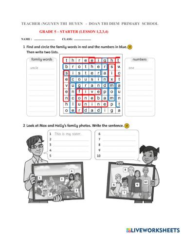 Starter lesson 1,2,3,4