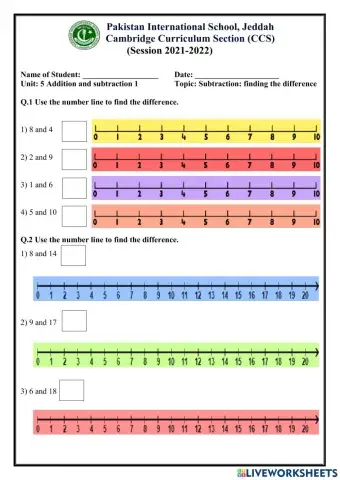 Subtraction: finding the difference