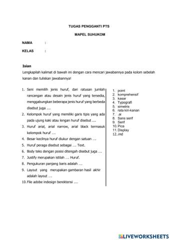 Tugas pengganti pts suhukom ganjil