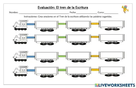 Evaluación Tren de las oraciones
