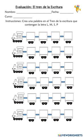 Evaluación Tren de las palabras
