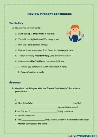 Yes-no questions present continuous