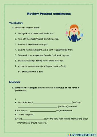 Yes-no questions present continuous