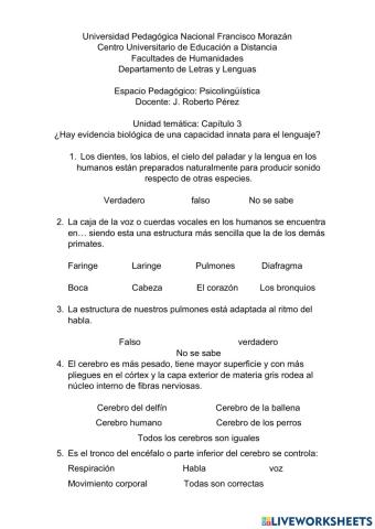 Evidencia biológica de una capacidad innata para el lenguaje