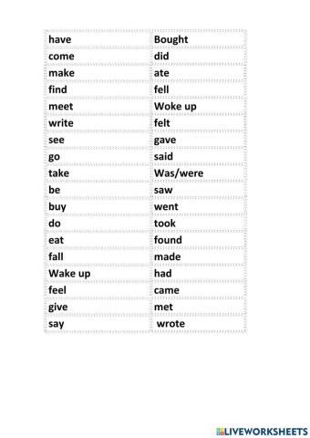 Irregular verbs