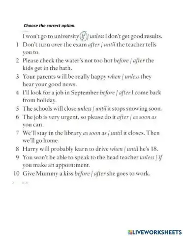 Future time clauses and first conditional