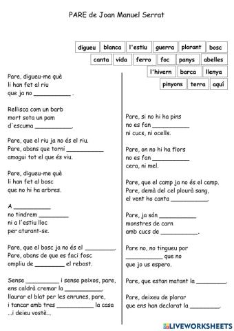 Pare de Joan Manel Serrat