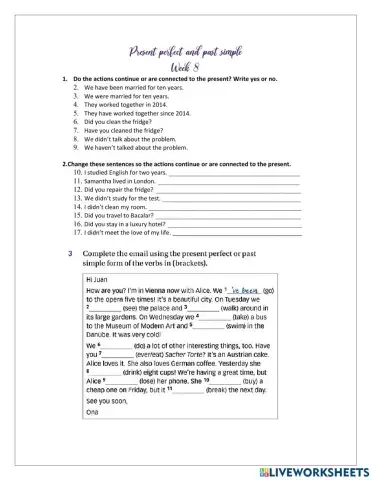 Present perfect past simple