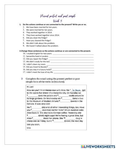 Present perfect past simple