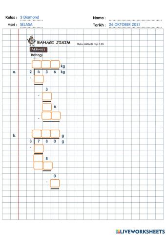 Bahagi jisim tahun 3 (26 okt)