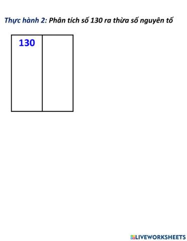 Phân tích 130 ra thừa số nguyên tố