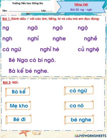 Bài 22: ng - ngh