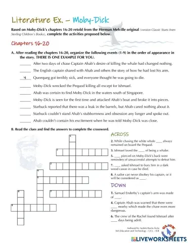 Literature Ex - Moby-dick (Ch. 16-20)