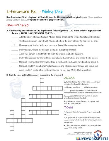 Literature Ex - Moby-dick (Ch. 16-20)