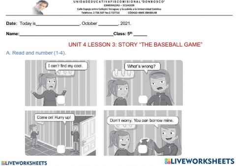 STORY-THE BASEBALL GAME
