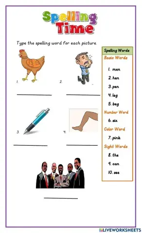 Spelling Words Wk 7.2