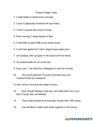 Present SImple tense