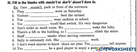 Mustn't don't have to