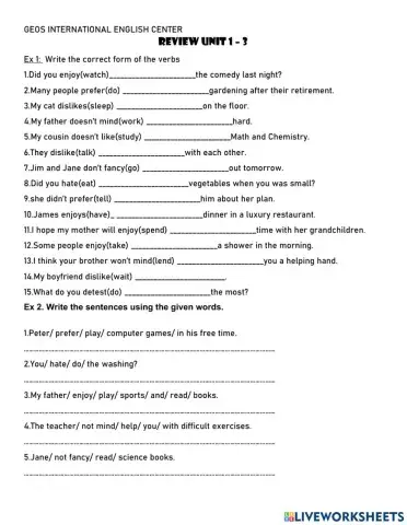 Review U1 - 3 -Grade 8