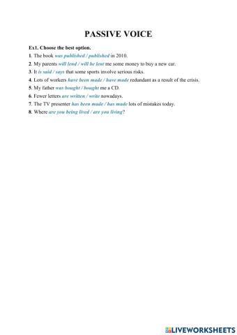 Passive and active voice