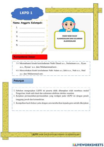 Lkpd kisah nabi daud dan sulaiman