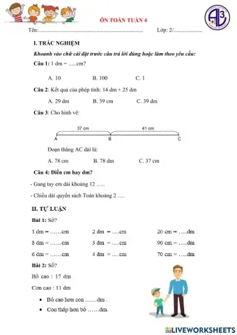 Phiếu ôn Toán Tuần 4