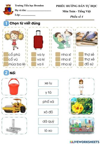Ôn tập Toán - Tiếng Việt Lớp 1 (4)