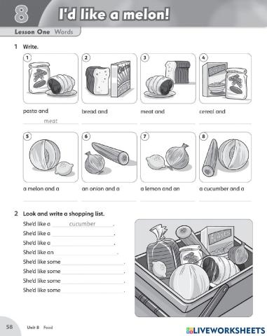 Unit 8 I'd like a melon