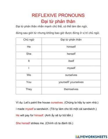 Reflexive pronouns
