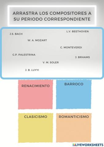 Arrastra los compositores a su periodo histórico