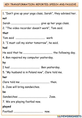 Reported speech and passive