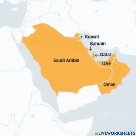 Fill in capital cities for GCC countries