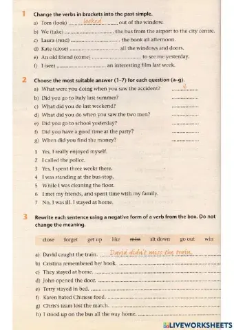 Past Simple & Past Continuous