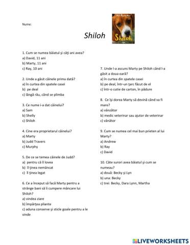 Shiloh quiz