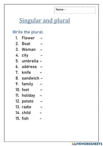 Singular and plural