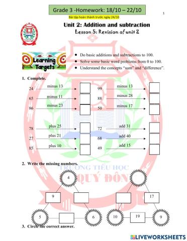 Math 3-U2L5-Revision