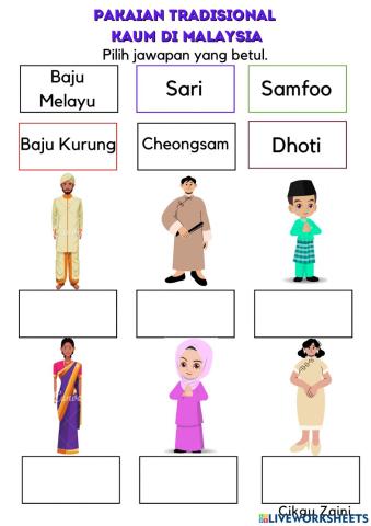 Pakaian tradisional kaum di malaysia
