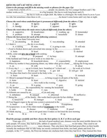 Review for mid term test  - grade 10