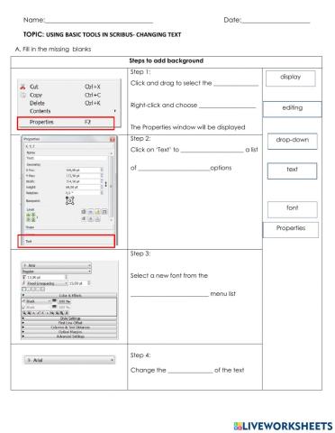 Changing text in Scribus