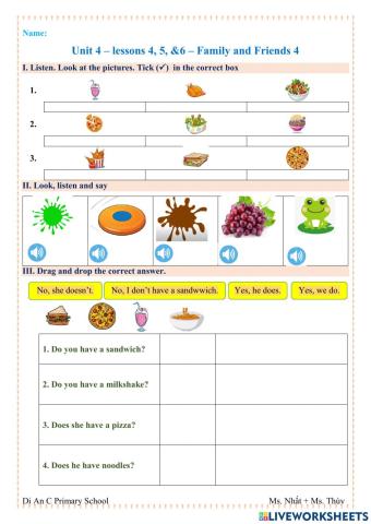 Unit 3 - lessons 4,5, 6 - family and friends 4