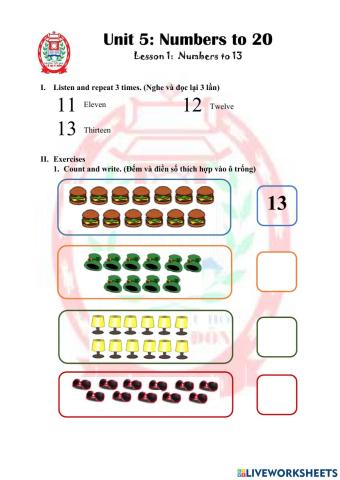MATH 1 Numbers to 13