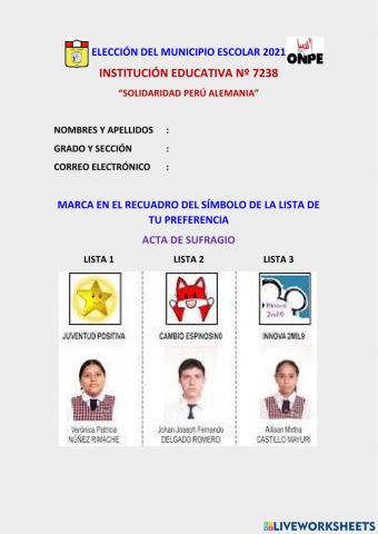 Acta de sufragio