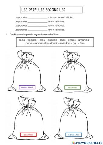 Paraules segons el nombre de síl·labes