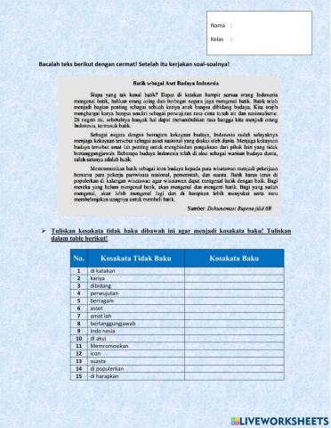 Bahasa Indonesia Tema 4 sub 3