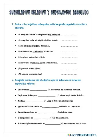 Superlativo relativo y absoluto