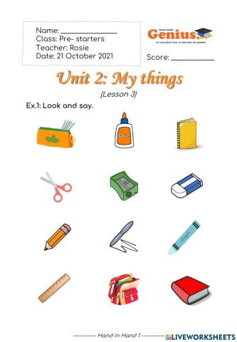 Unit 2: My things (Lesson 3)