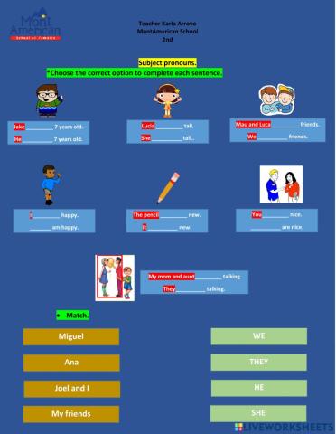 Subject pronoun-verb to be